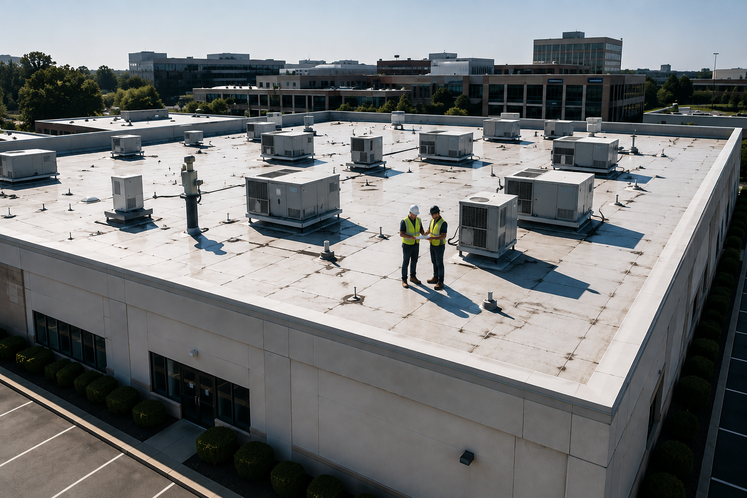 Commercial roofing project by Home Team