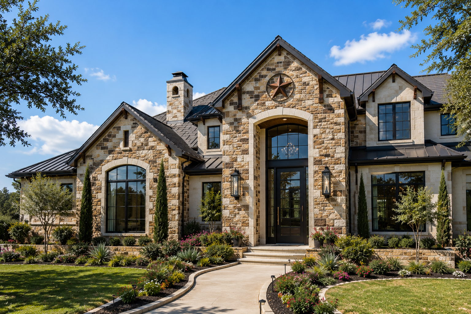 Contemporary glass door installation on a Greater Houston modern home