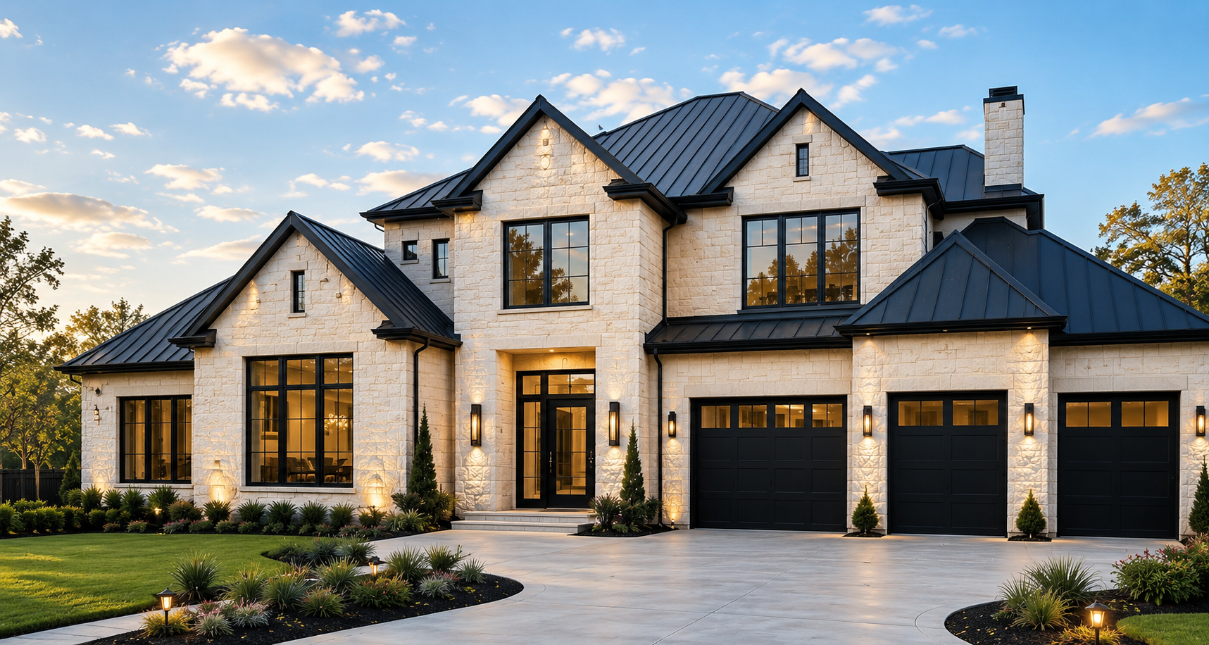 Standing-seam metal roof installed on a contemporary Houston-area home