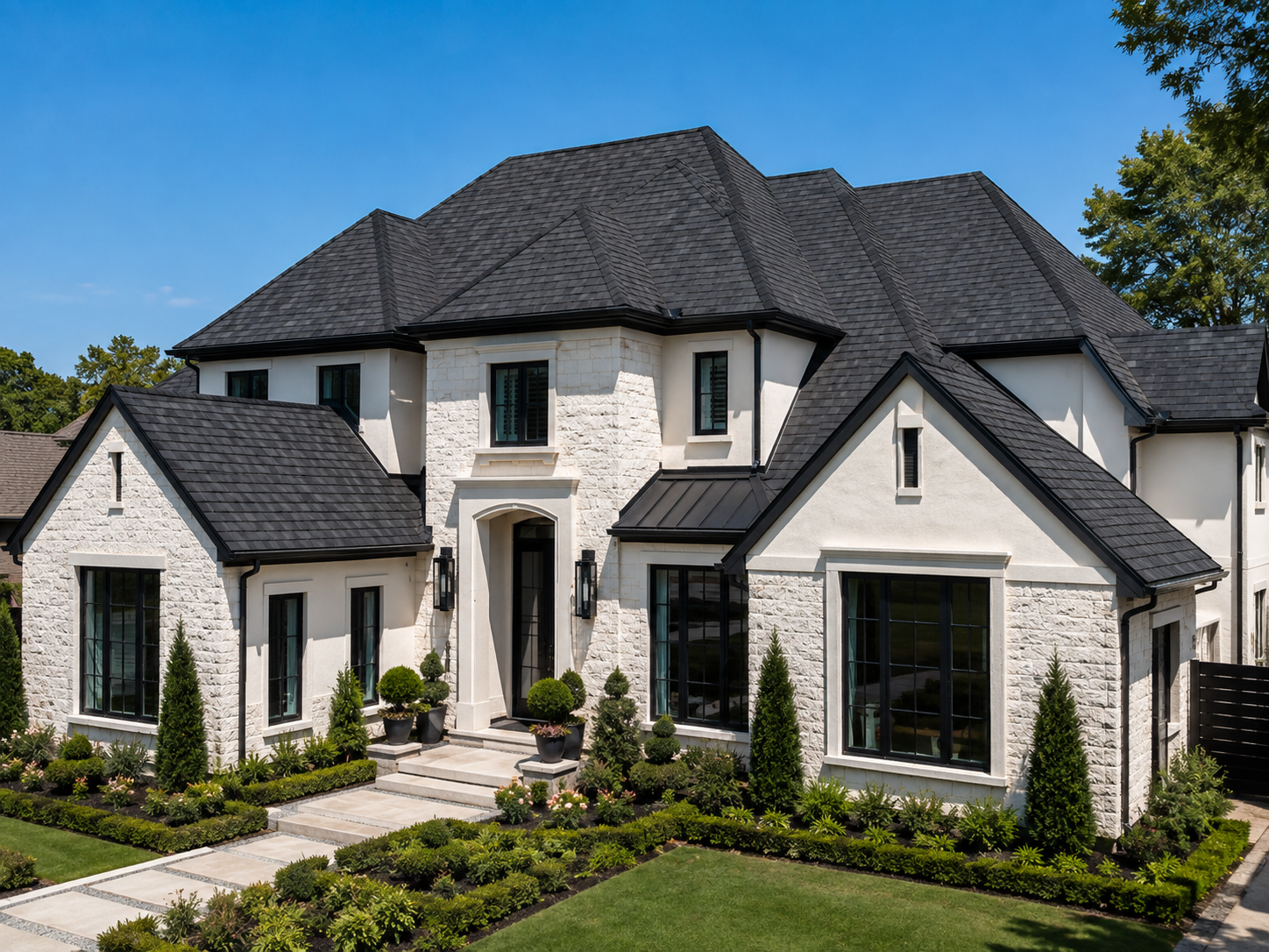 Premium luxury estate roofing installation on a Greater Houston home
